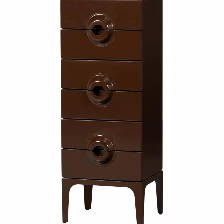 Woood MERGE ladekast 6 lades hout bruin/rood Hot