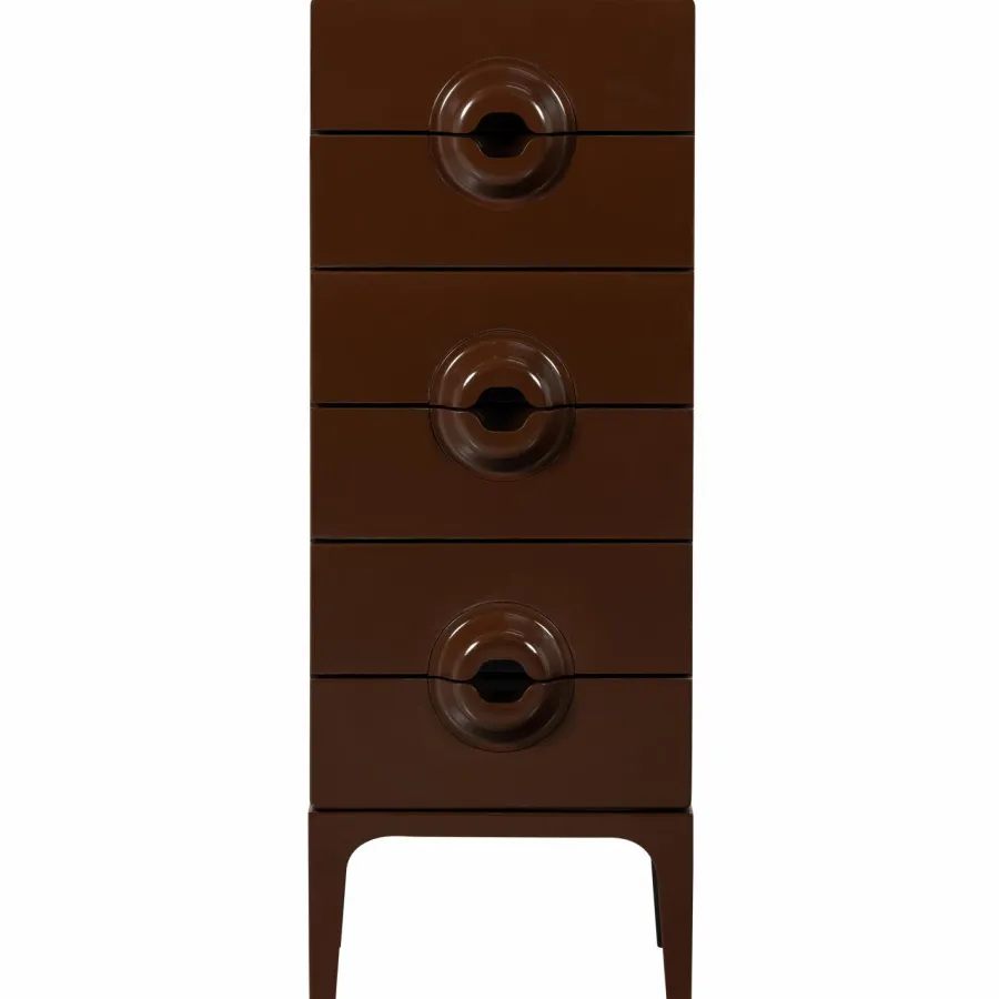 Woood MERGE ladekast 6 lades hout bruin/rood Hot