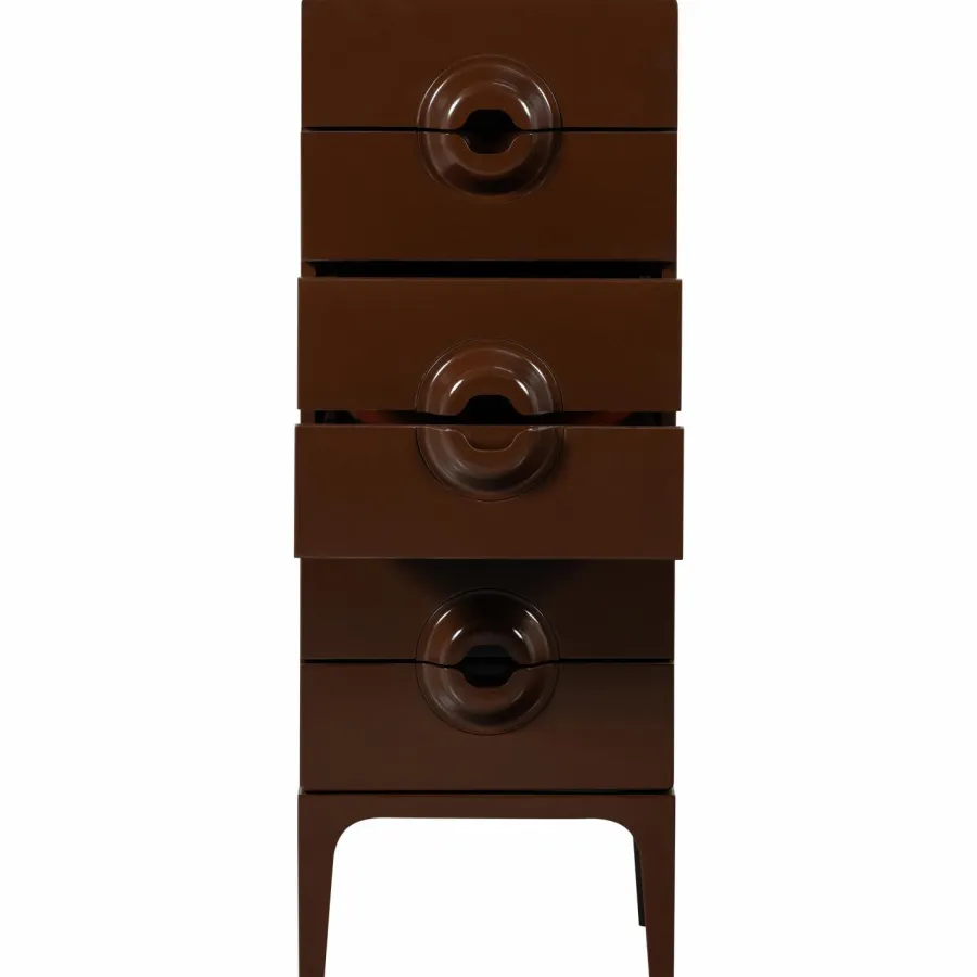 Woood MERGE ladekast 6 lades hout bruin/rood Hot