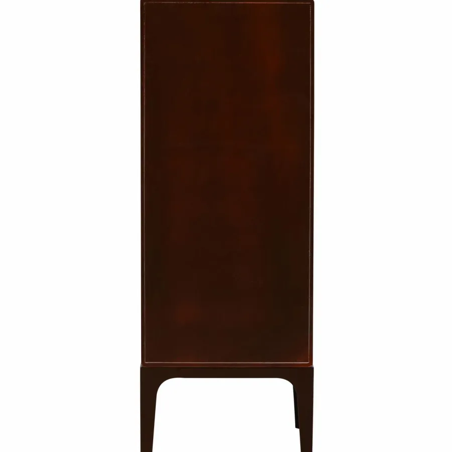 Woood MERGE ladekast 6 lades hout bruin/rood Hot