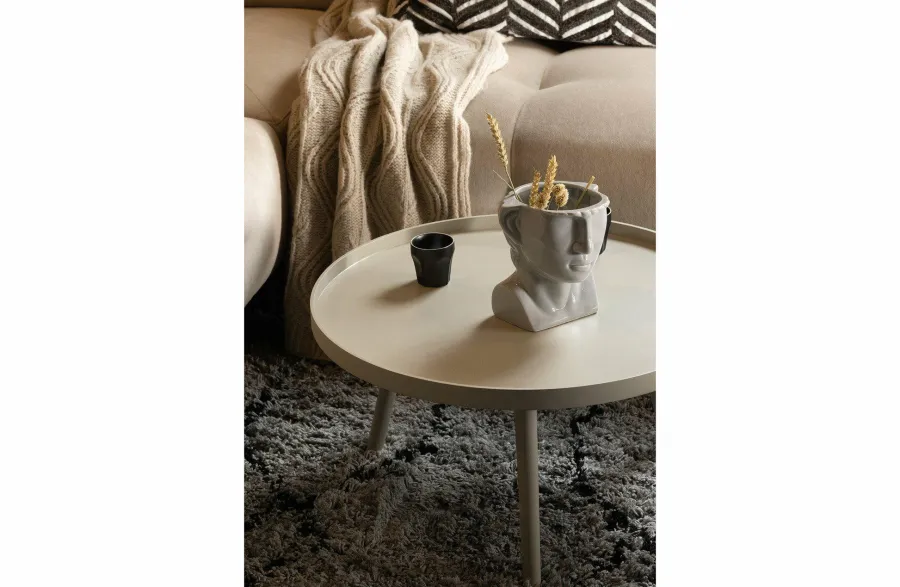 Woood Mesa Bijzettafel L Hout Antique Beige 34 X Ø 60 Discount