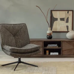 Woood Milaro draaifauteuil bruin melange Clearance