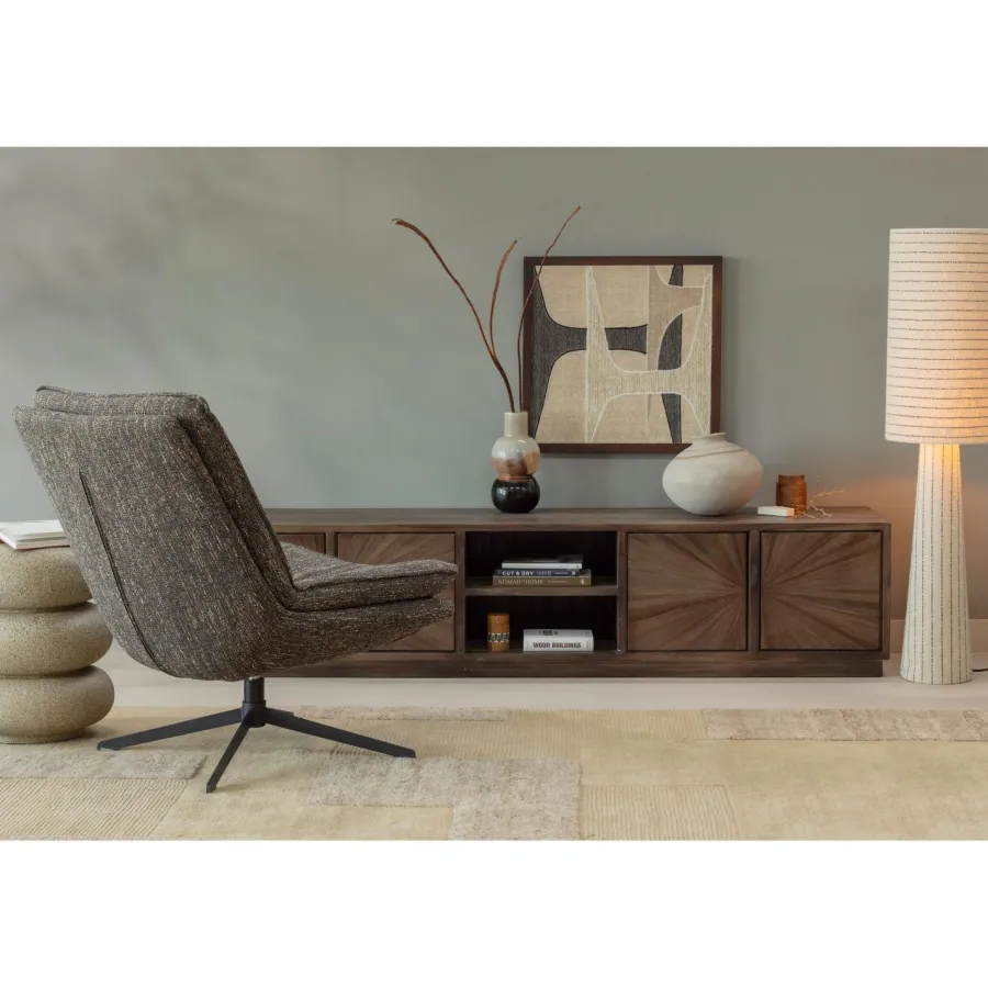 Woood Milaro draaifauteuil bruin melange Clearance