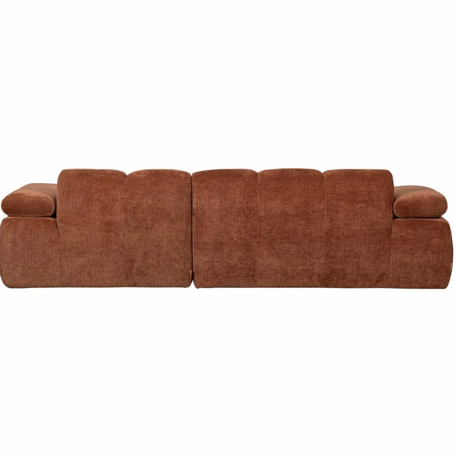 Woood Mojo Chaise Longue Bank Rechts Geweven Ribstof Roestbruin Best