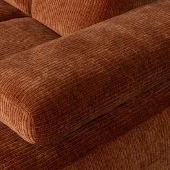 Woood Mojo Chaise Longue Bank Rechts Geweven Ribstof Roestbruin Best
