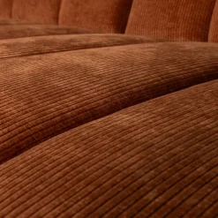 Woood Mojo Chaise Longue Bank Rechts Geweven Ribstof Roestbruin Best
