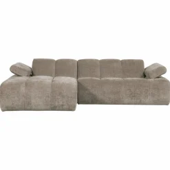 Woood Mojo Chaise Longue Bank Links Geweven Ribstof Donkerzand Clearance
