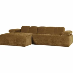 Woood Mojo Chaise Longue Bank Links Geweven Ribstof Honinggeel Sale
