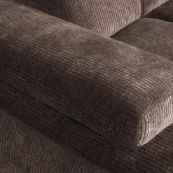 Woood Mojo Chaise Longue Bank Links Geweven Ribstof Bruin