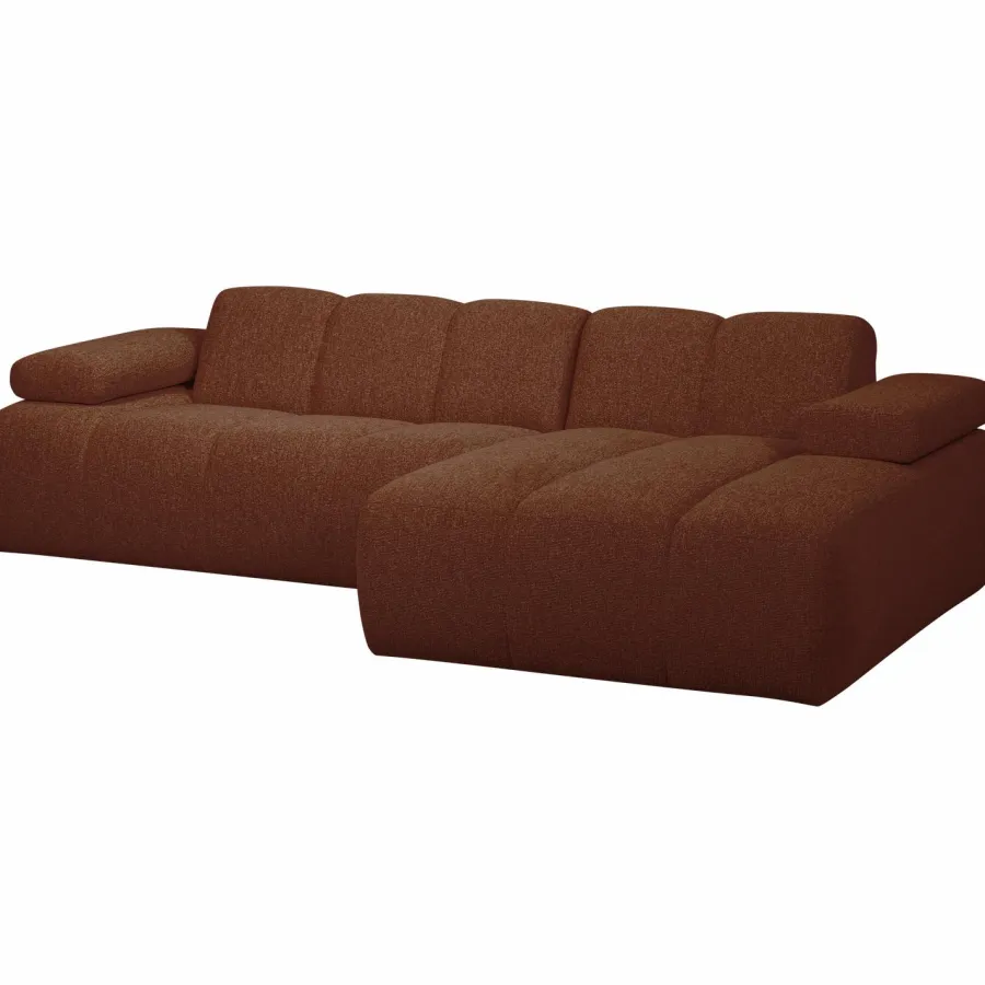 Woood MOJO chaise longue rechts boucle roestbruin melange Hot