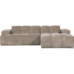 Woood Mojo chaise longue bank rechts ribstof donkerzand New