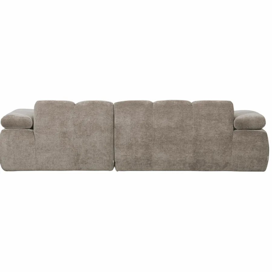 Woood Mojo chaise longue bank rechts ribstof donkerzand New