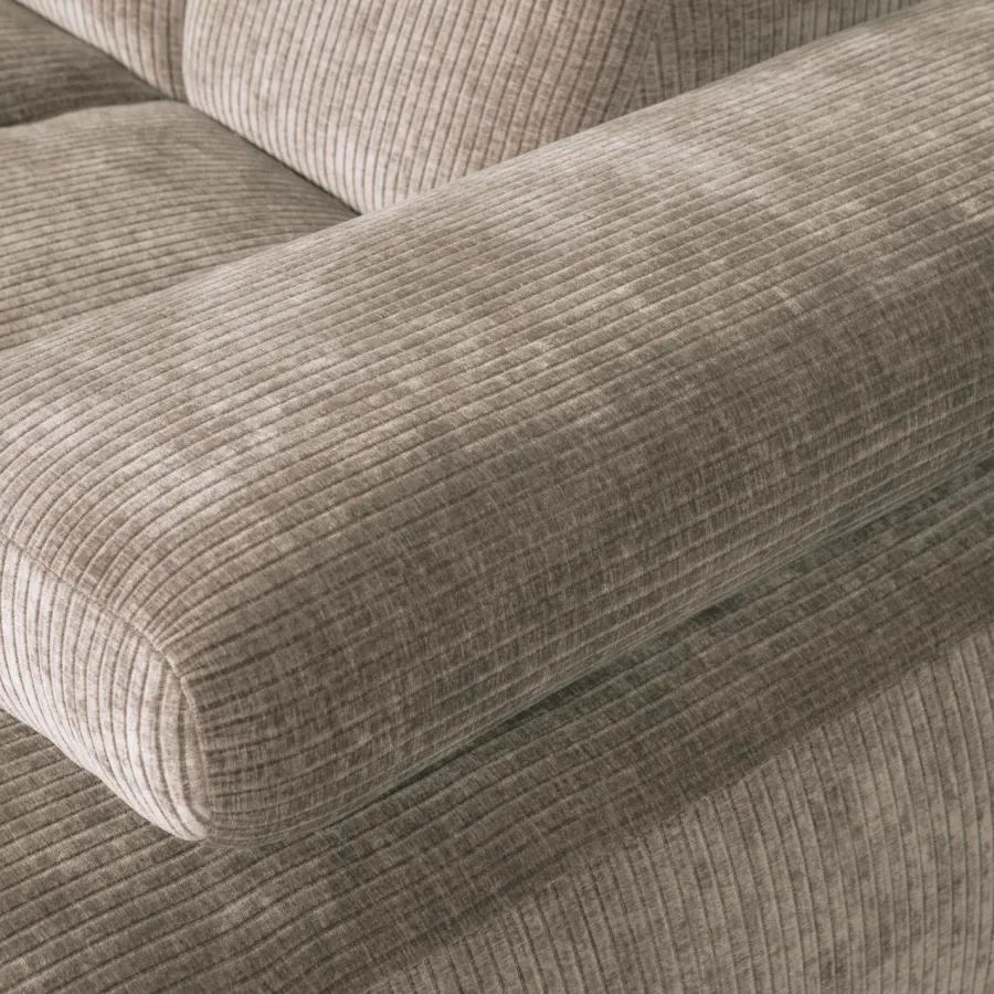 Woood Mojo chaise longue bank rechts ribstof donkerzand New