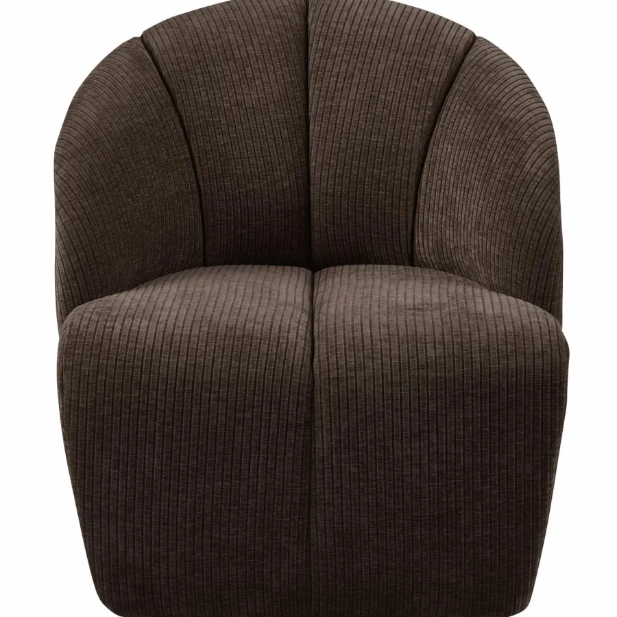 Woood MOJO draaifauteuil geweven ribstof bruin Clearance