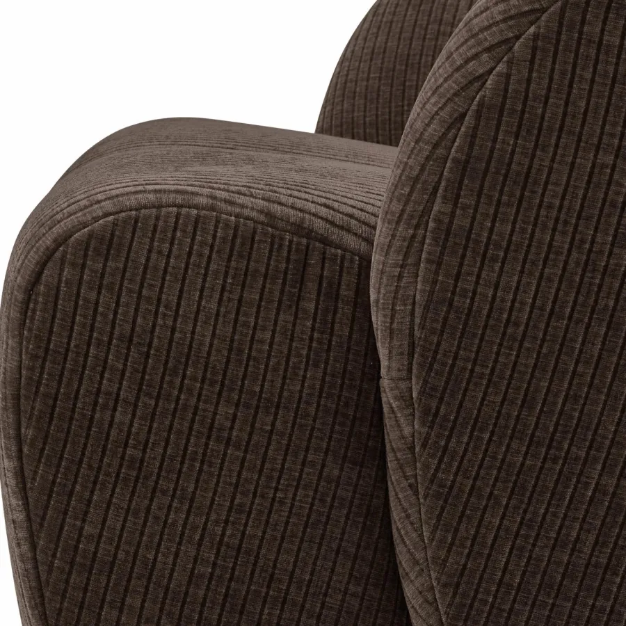 Woood MOJO draaifauteuil geweven ribstof bruin Clearance