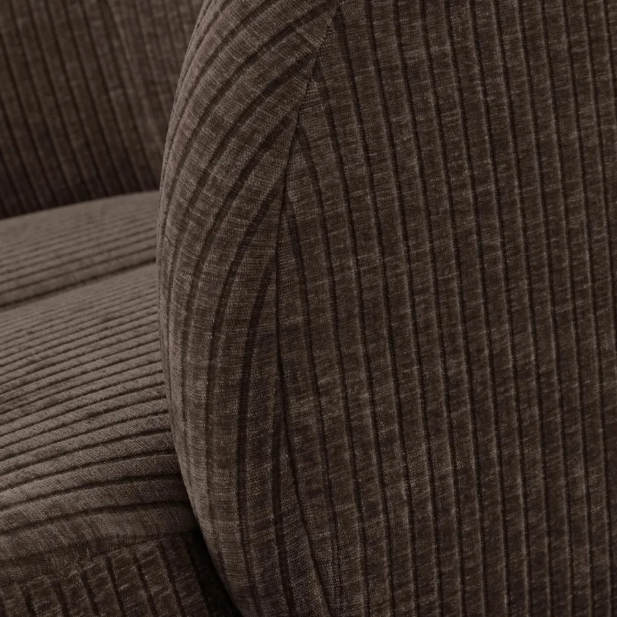 Woood MOJO draaifauteuil geweven ribstof bruin Clearance