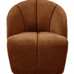 Woood MOJO draaifauteuil geweven ribstof roestbruin Sale