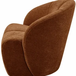 Woood MOJO draaifauteuil geweven ribstof roestbruin Sale