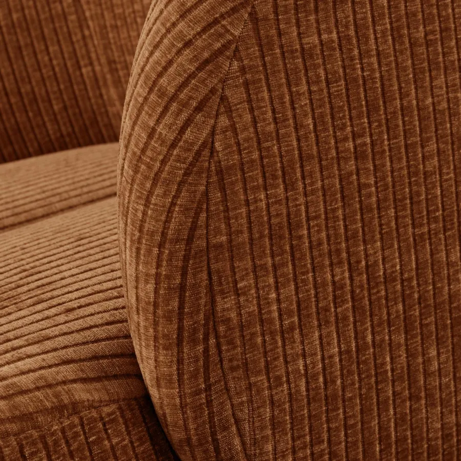 Woood MOJO draaifauteuil geweven ribstof roestbruin Sale
