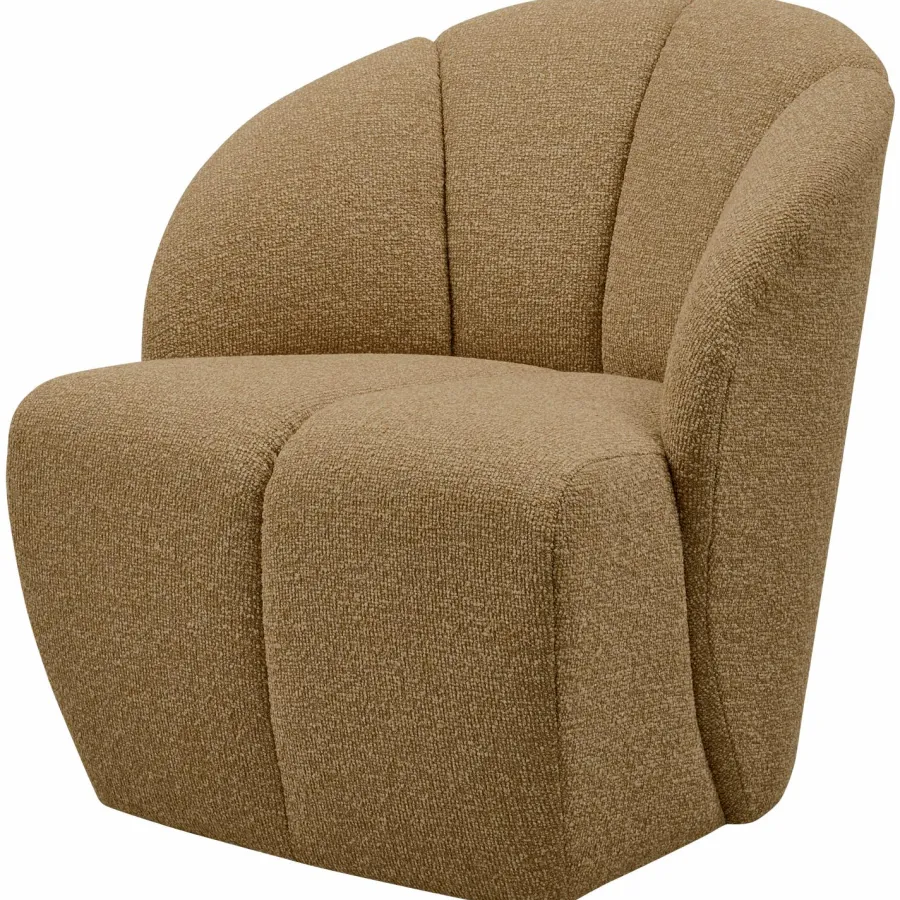 Woood MOJO draaifauteuil boucle geel/bruin melange Hot