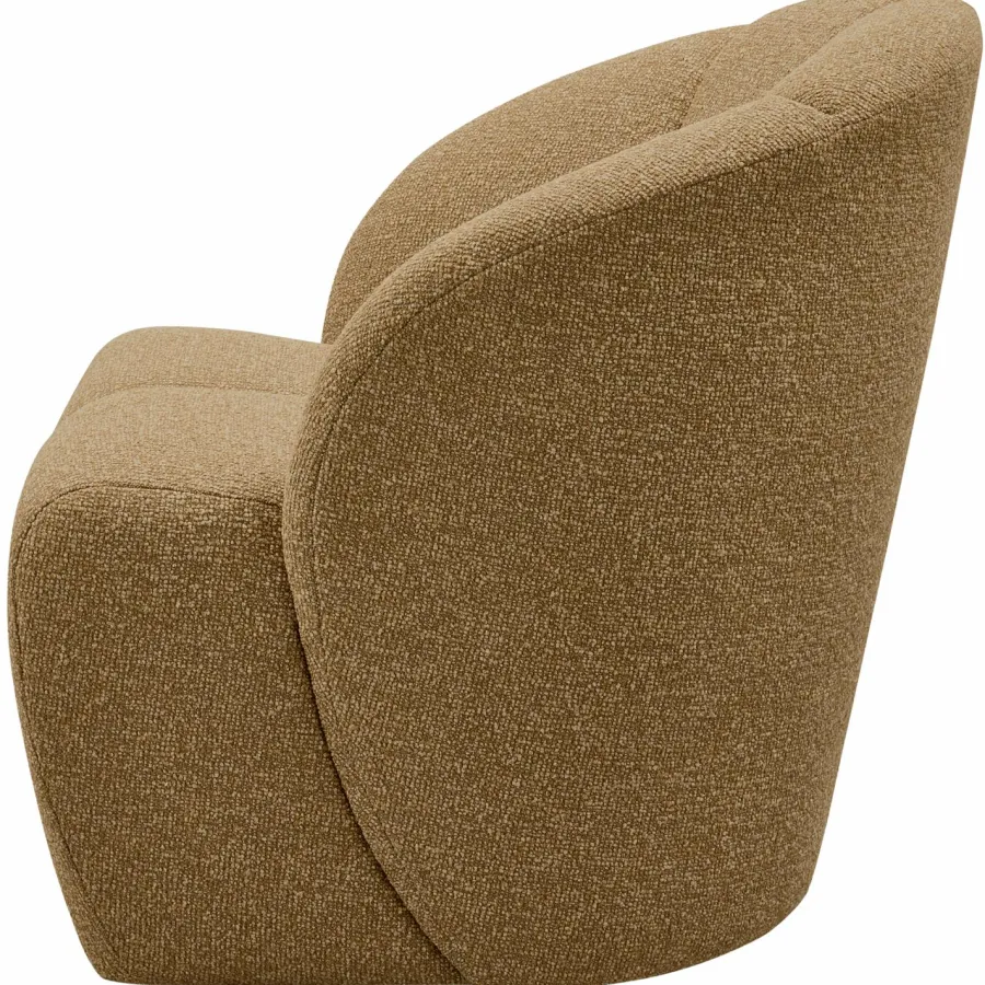 Woood MOJO draaifauteuil boucle geel/bruin melange Hot