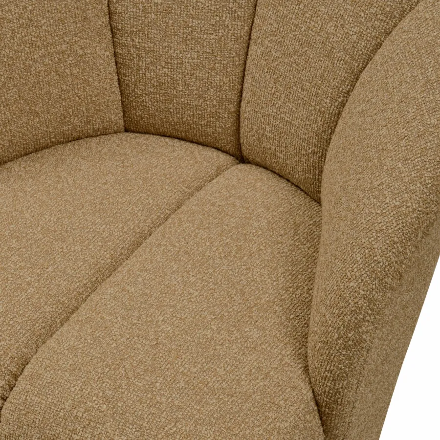 Woood MOJO draaifauteuil boucle geel/bruin melange Hot