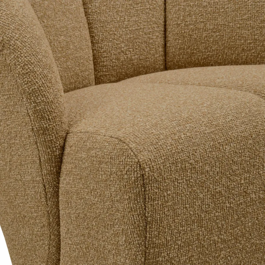 Woood MOJO draaifauteuil boucle geel/bruin melange Hot