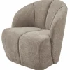 Woood MOJO draaifauteuil geweven ribstof donker zand Discount