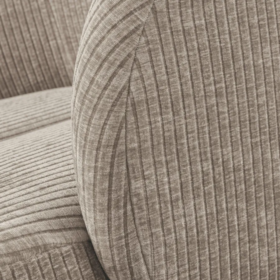 Woood MOJO draaifauteuil geweven ribstof donker zand Discount