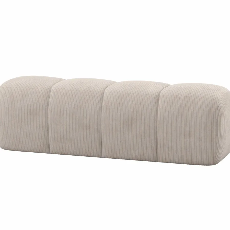 Woood Mojo Eetbankje 164 Cm Ribstof Ecru Outlet