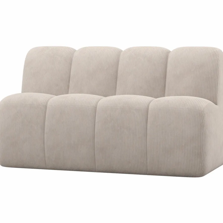 Woood Mojo Eetbankje 164 Cm Met Rugleuning Ribstof Ecru New