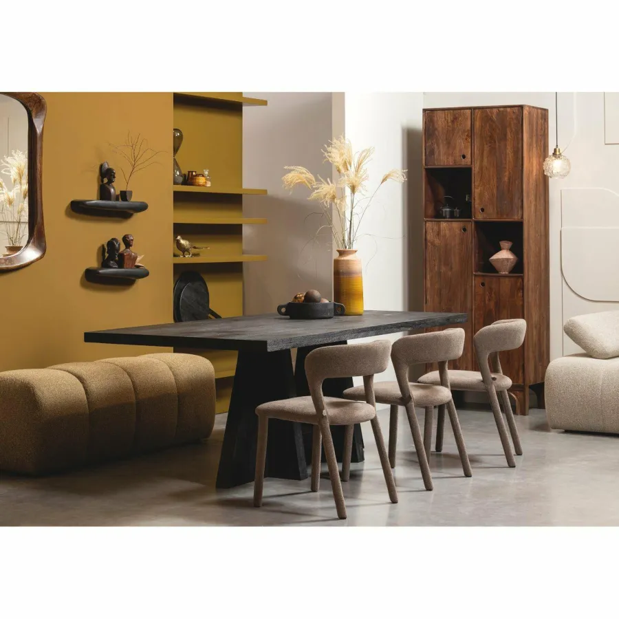 Woood MOJO eetbankje 164CM boucle geel/bruin melange Online