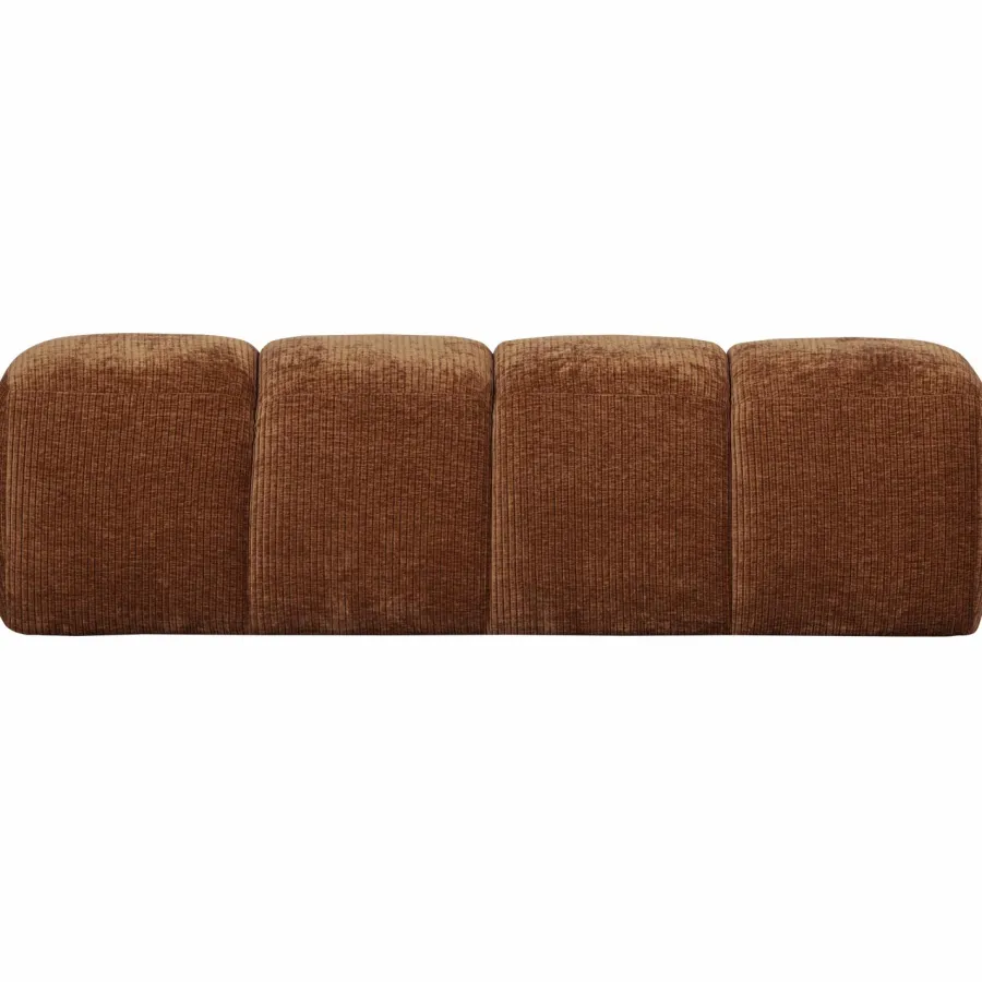 Woood MOJO eetbankje 164CM geweven ribstof roestbruin New