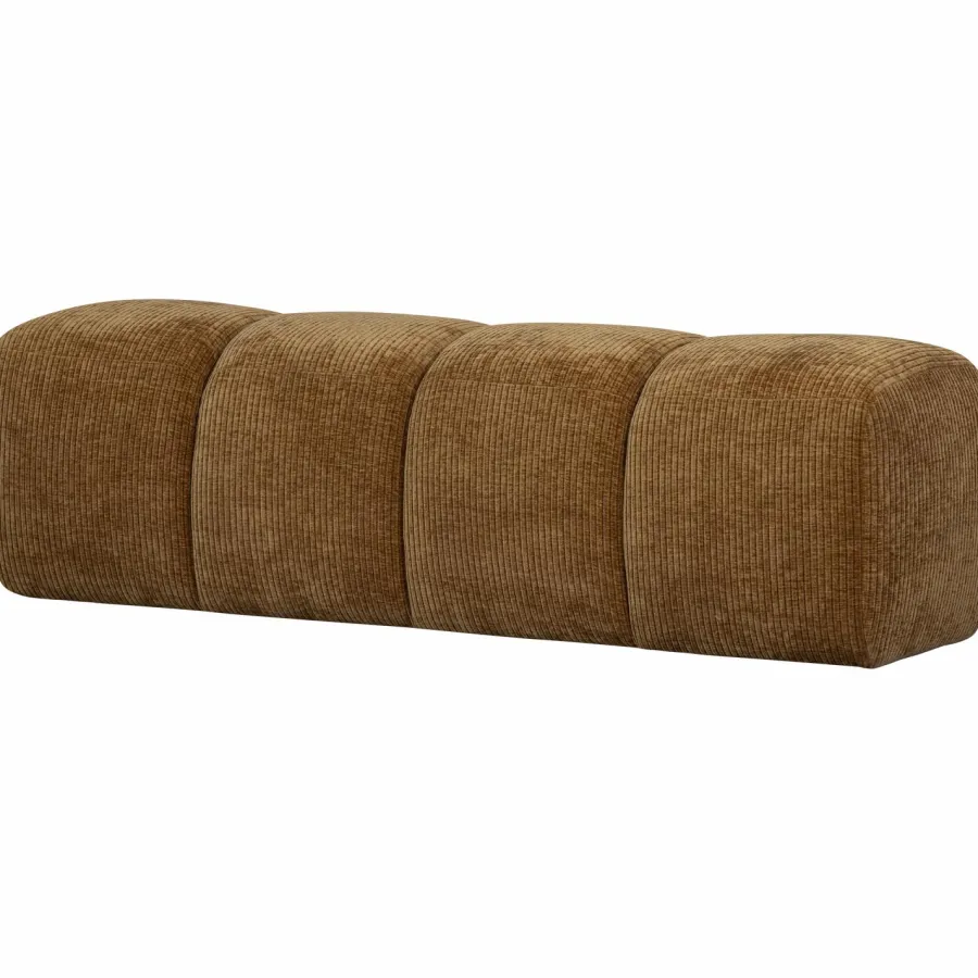 Woood MOJO eetbankje 164CM geweven ribstof honinggeel Outlet