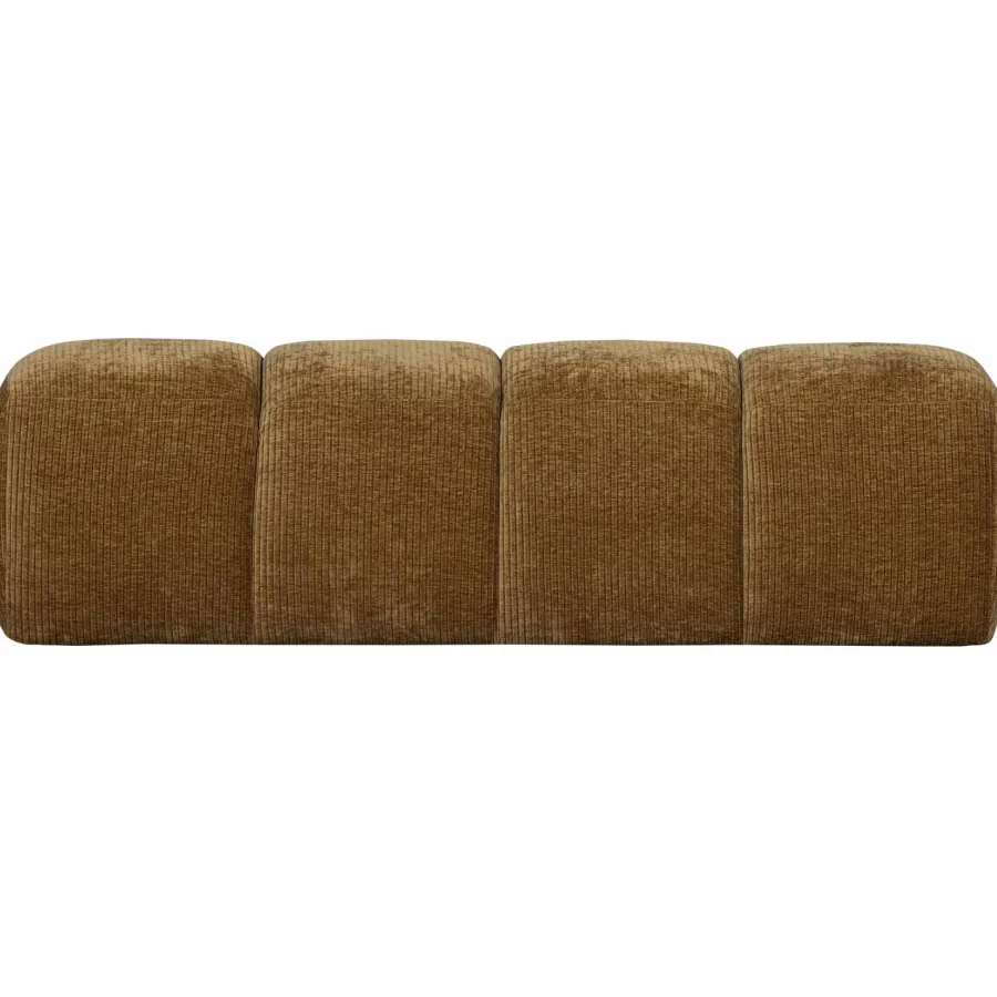 Woood MOJO eetbankje 164CM geweven ribstof honinggeel Outlet