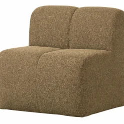 Woood Mojo Eetbankje 84cm Met Rugleuning Boucle Geel/Bruin Melange Clearance
