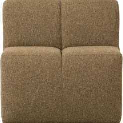 Woood Mojo Eetbankje 84cm Met Rugleuning Boucle Geel/Bruin Melange Clearance