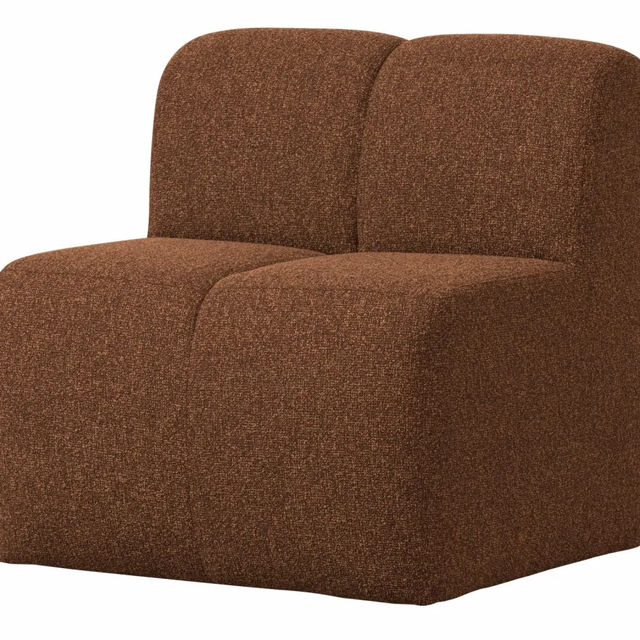 Woood Mojo Eetbankje 84cm Met Rugleuning Boucle Roestbruin Melange Best