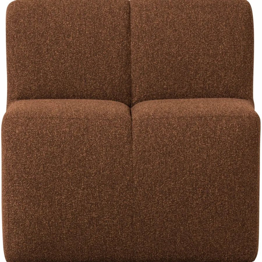 Woood Mojo Eetbankje 84cm Met Rugleuning Boucle Roestbruin Melange Best