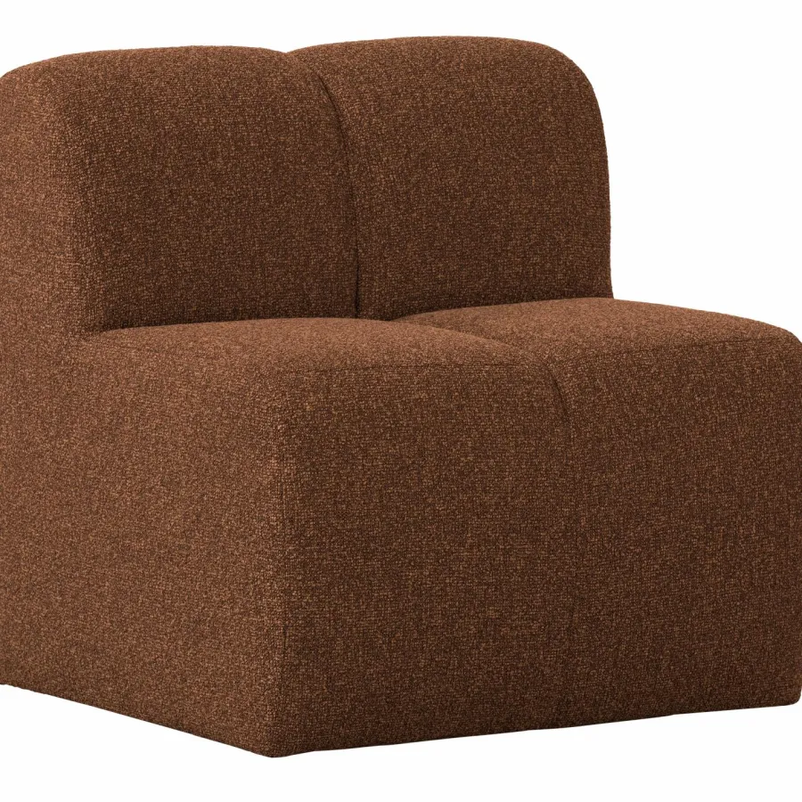 Woood Mojo Eetbankje 84cm Met Rugleuning Boucle Roestbruin Melange Best