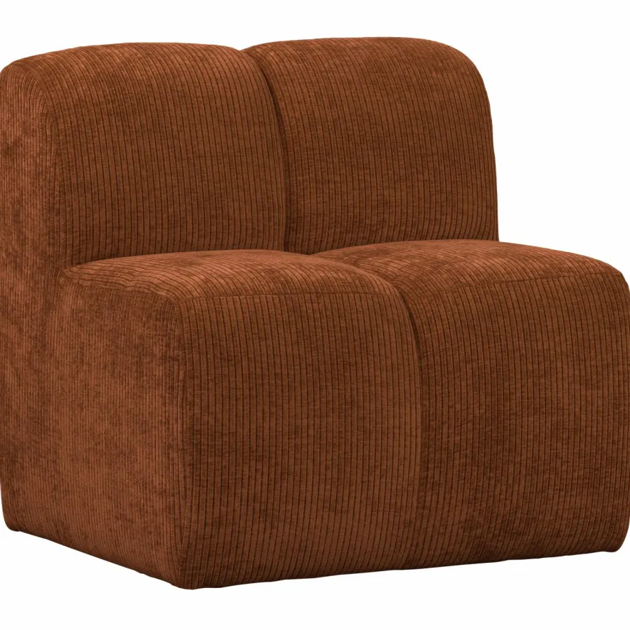 Woood Mojo Eetbankje 84cm Met Rugleuning Ribstof Roestbruin Hot