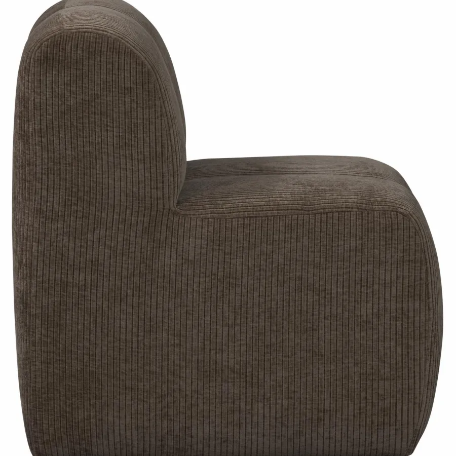 Woood Mojo Eetbankje 84cm Met Rugleuning Ribstof Bruin