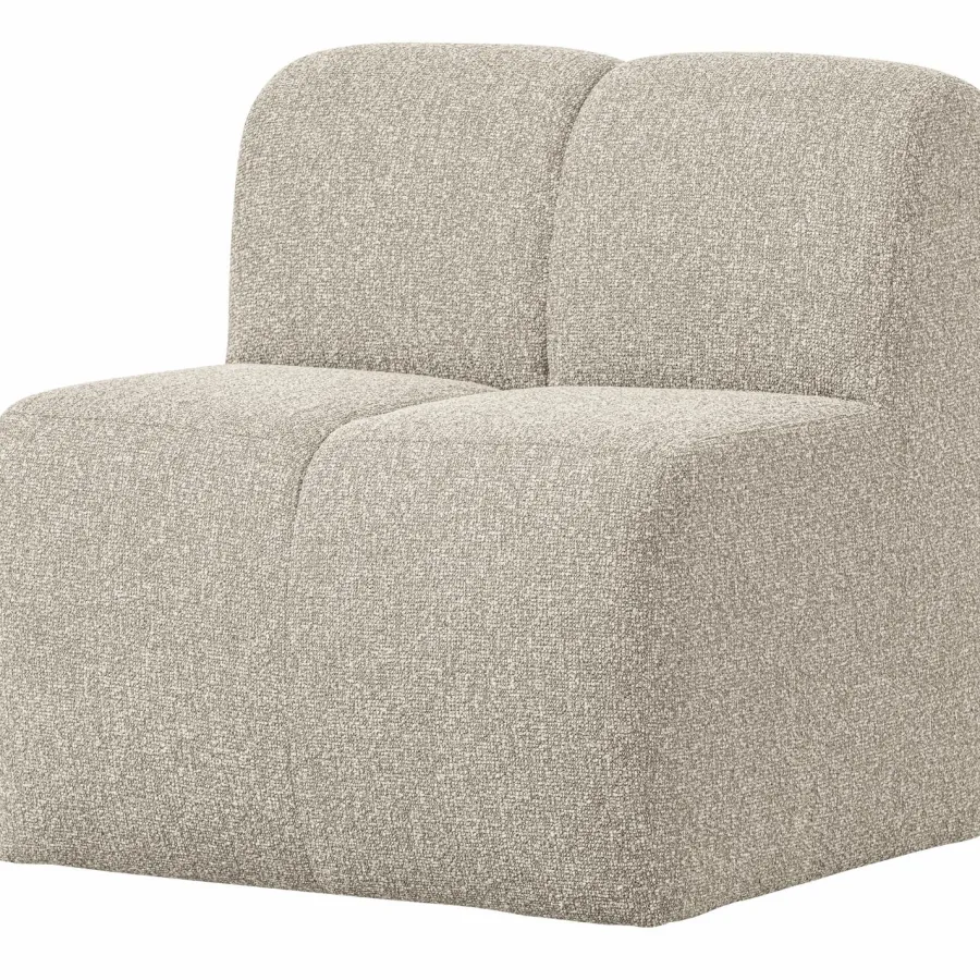 Woood Mojo Eetbankje 84cm Met Rugleuning Boucle Beige Melange Clearance