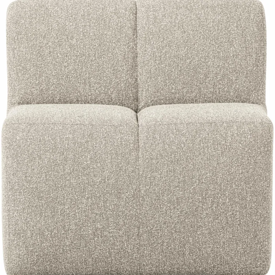 Woood Mojo Eetbankje 84cm Met Rugleuning Boucle Beige Melange Clearance