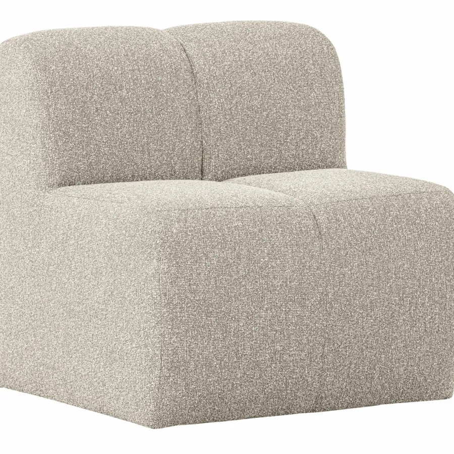 Woood Mojo Eetbankje 84cm Met Rugleuning Boucle Beige Melange Clearance