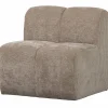 Woood MOJO eetbankje 84CM met rugleuning Ribstof donkerzand Clearance