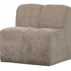 Woood MOJO eetbankje 84CM met rugleuning Ribstof donkerzand Clearance