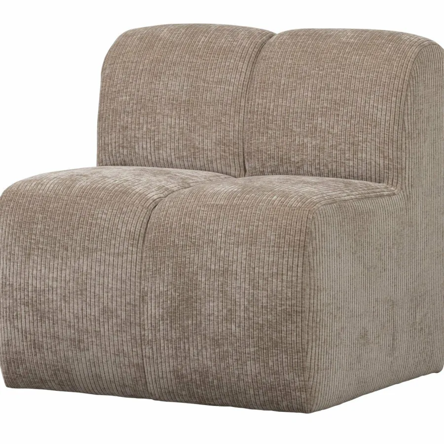 Woood MOJO eetbankje 84CM met rugleuning Ribstof donkerzand Clearance