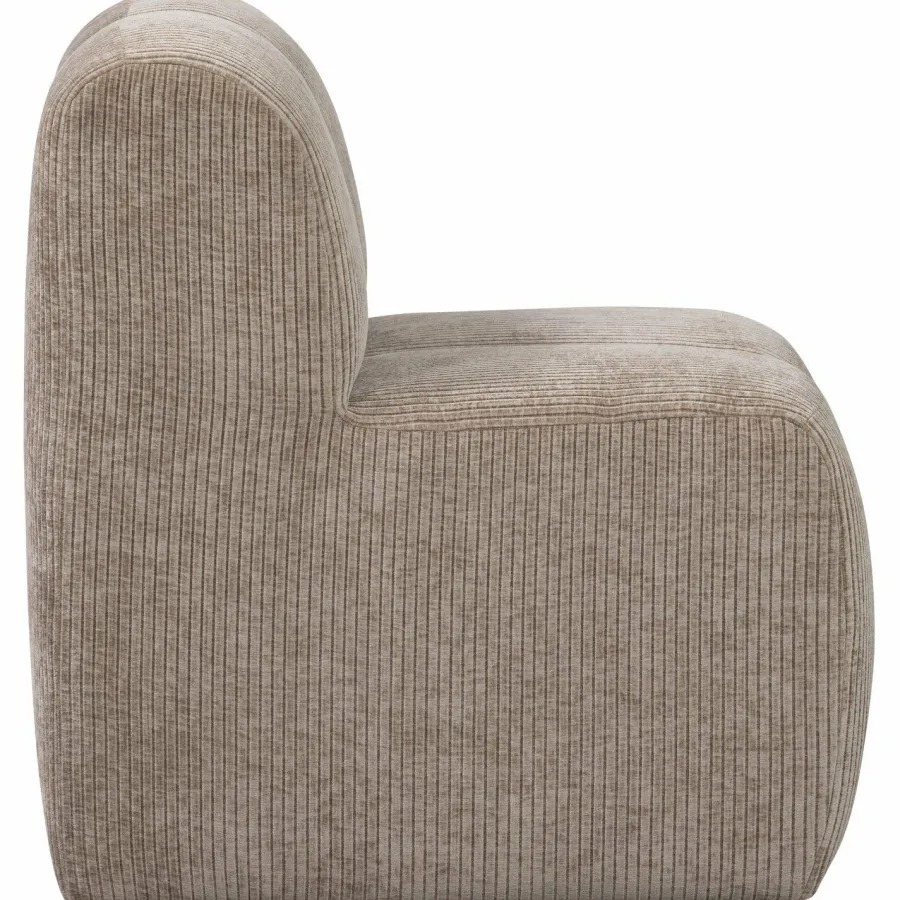 Woood MOJO eetbankje 84CM met rugleuning Ribstof donkerzand Clearance