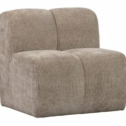 Woood MOJO eetbankje 84CM met rugleuning Ribstof donkerzand Clearance